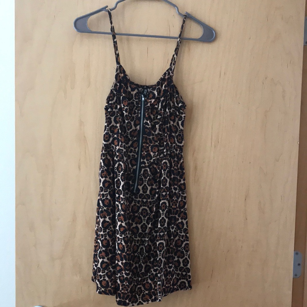 Divided by H&M leopard print zip up dress Y2K